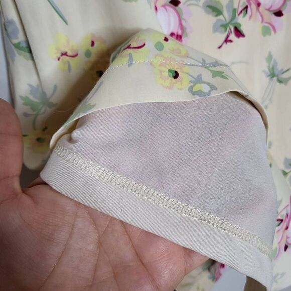 Zara Satin Effect Cut Out Sides Yellow Floral Mini Dress Size Medium - Picture 8 of 12